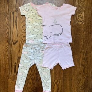 Carter's Pink and Cream Whale Pajama Set